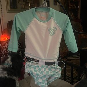 Disney Baby Mint and White Swim Top